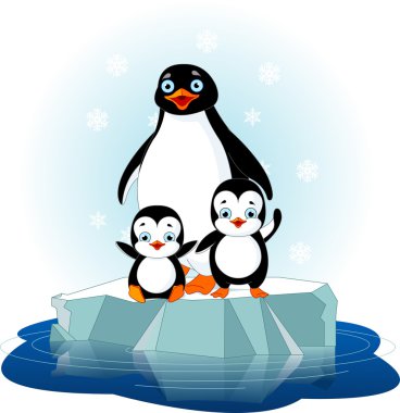 Penguin family clipart