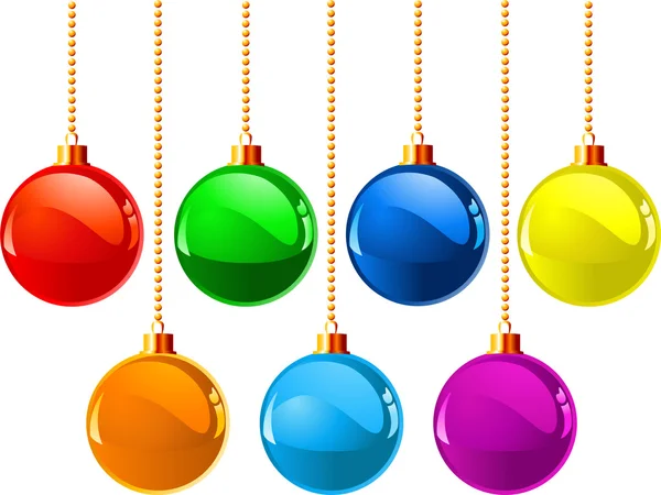 Bolas de colores navideños — Vector de stock