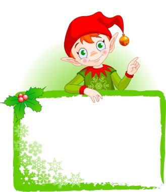 Christmas Elf Invite & Place Card clipart