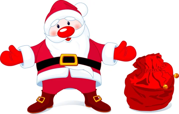 Santa hediyeler çuval ile — Stok Vektör