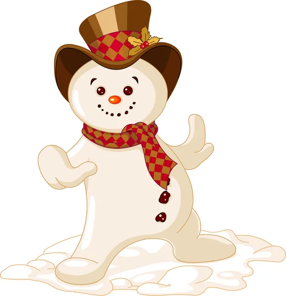 Carino pupazzo di neve di Natale — Vettoriale Stock