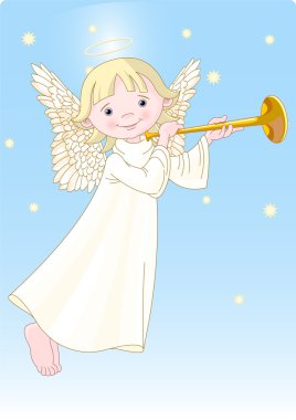 Angel with Horn clipart