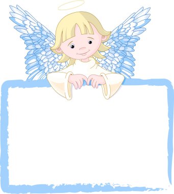 Cute Angel Invite & Place Card clipart