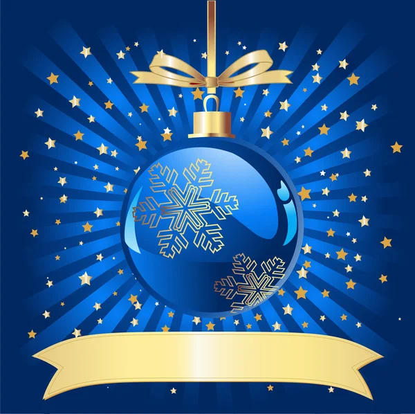 Синій м'яч Різдво — стоковий вектор