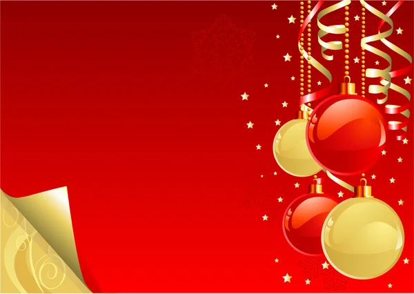 红色和金色的圣诞背景 — 图库矢量图片