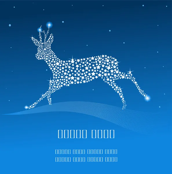 Blue Christmas deer — Stock Vector