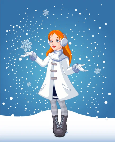 Snow _ girl _ bg — стоковый вектор