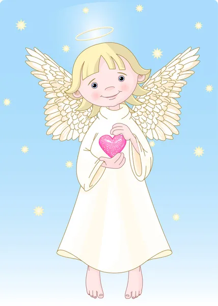 Heart angel — Stock Vector