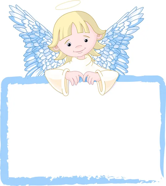 Cute Angel Invite & Place Card — Stock Vector