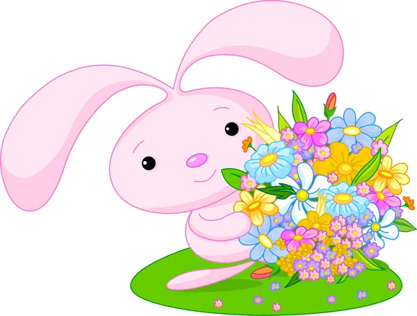 粉红色的小兔子 — 图库矢量图片