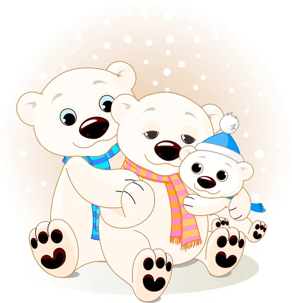 Família Urso Polar — Vetor de Stock
