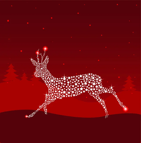 Cervos de Natal vermelho — Vetor de Stock