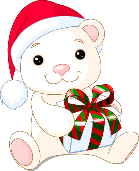 Christmas Teddy Bear — Stock Vector