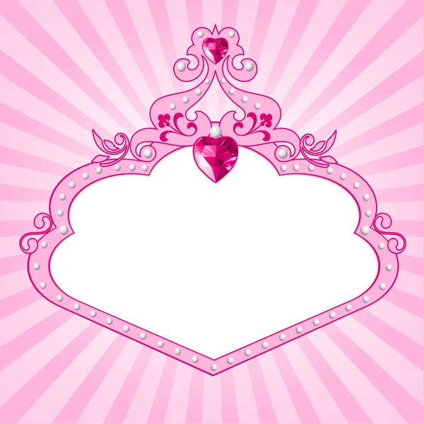 Princess rózsaszín keret — Stock Vector
