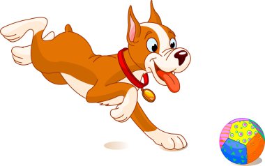 Playful dog clipart