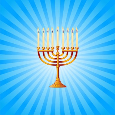 Hanukkah menorah ile arka