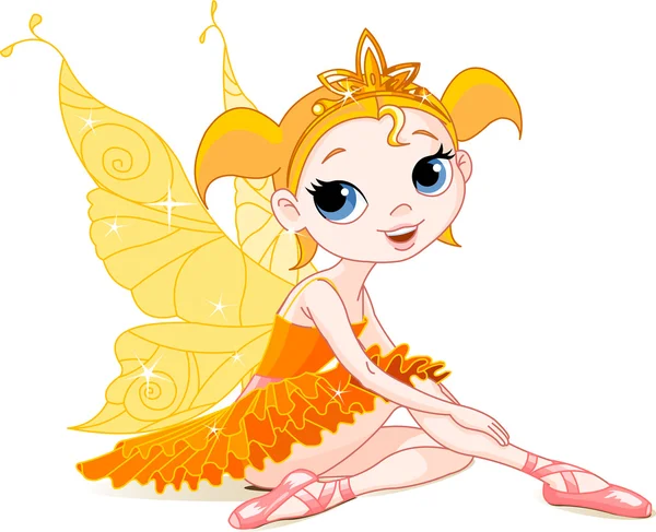 芭蕾舞女演员橙色童话小 — 图库矢量图片