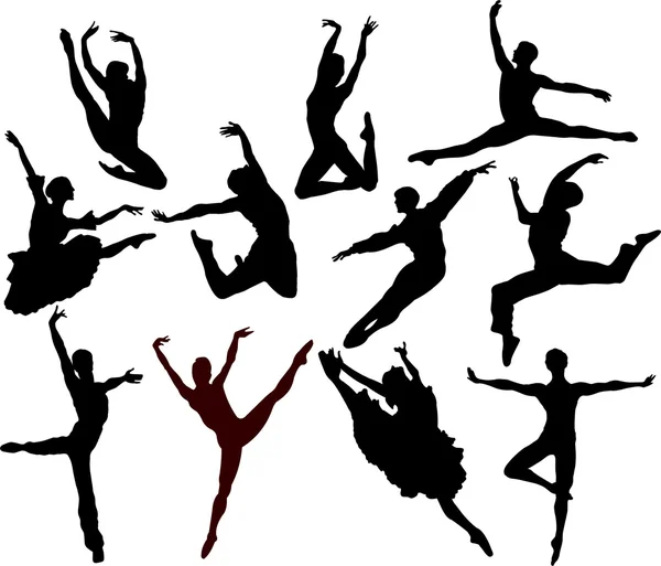 Silhouette de ballet — Image vectorielle