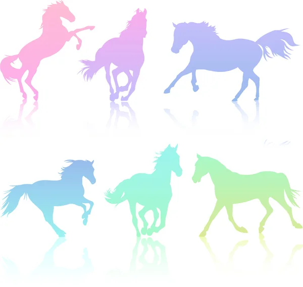 Kolekcja sylwetka konia — Wektor stockowy