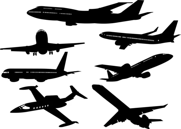 Airplane silhouettes — Stock Vector