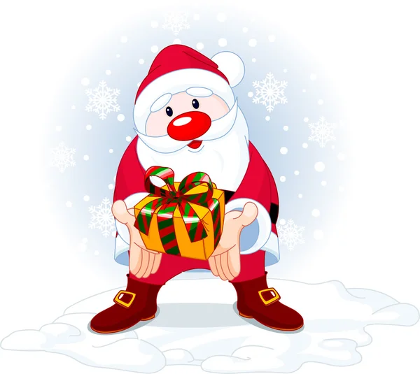 Santa att ge en gåva — Stock vektor