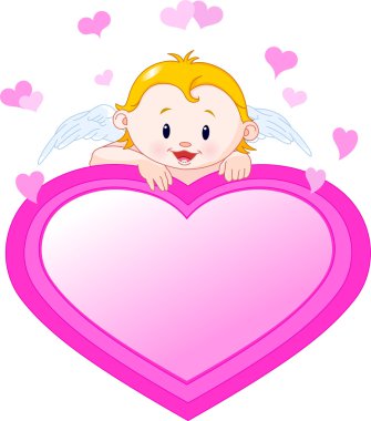 Little Angel and valentine heart clipart