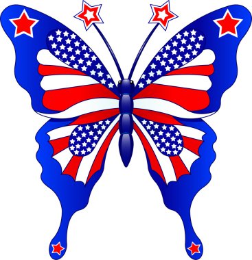 USA butterfly clipart