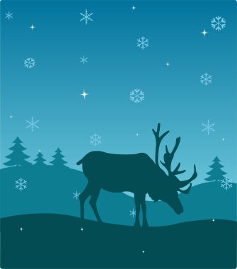 Winter deer clipart