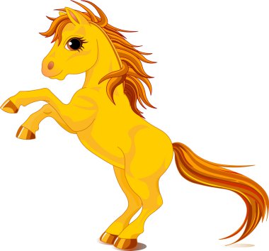 Yellow horse clipart