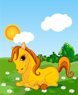 Golden horse clipart