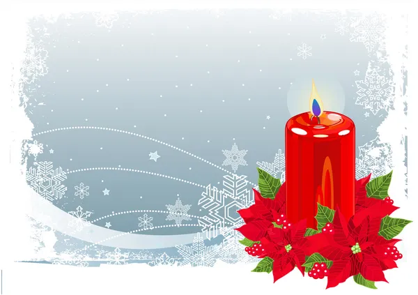 Bougie de Noël rouge — Image vectorielle