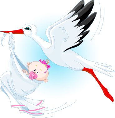 Stork And Baby clipart
