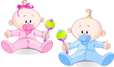 Sweet twins clipart