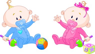 Sweet twins clipart