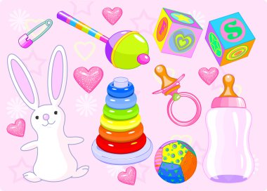 Girl toys clipart