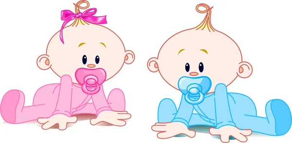 Deux bébés — Image vectorielle