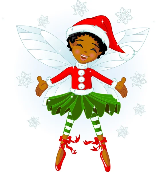 Little Christmas fairy — Stock Vector