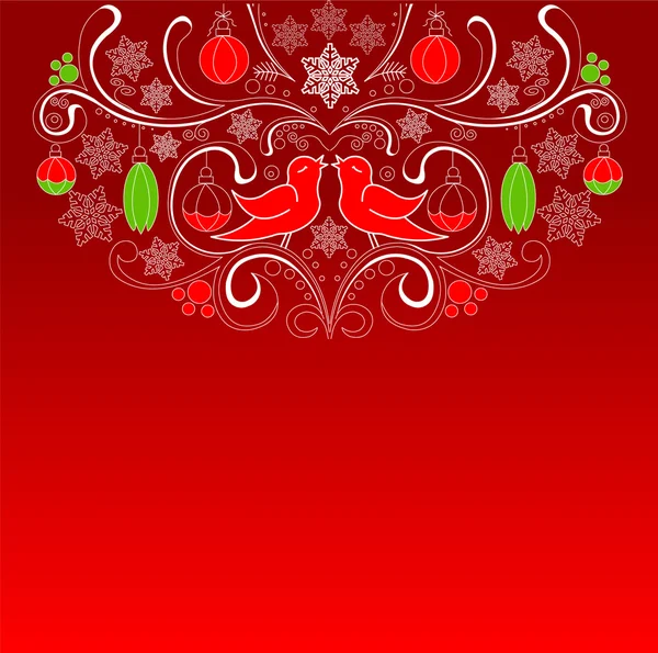 Rote Weihnachtskarte — Stockvektor