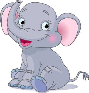 Baby elephant clipart