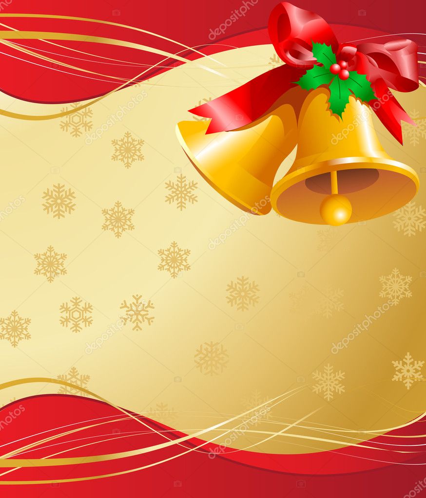 Christmas Bells Card Stock Vector Image by ©Dazdraperma #1403155