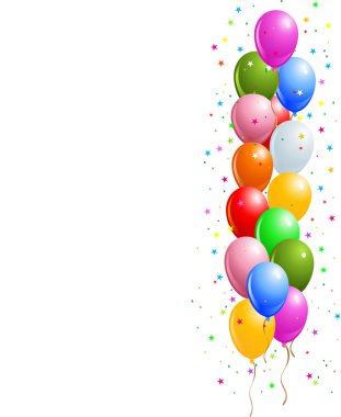 Colorful Balloons in line clipart