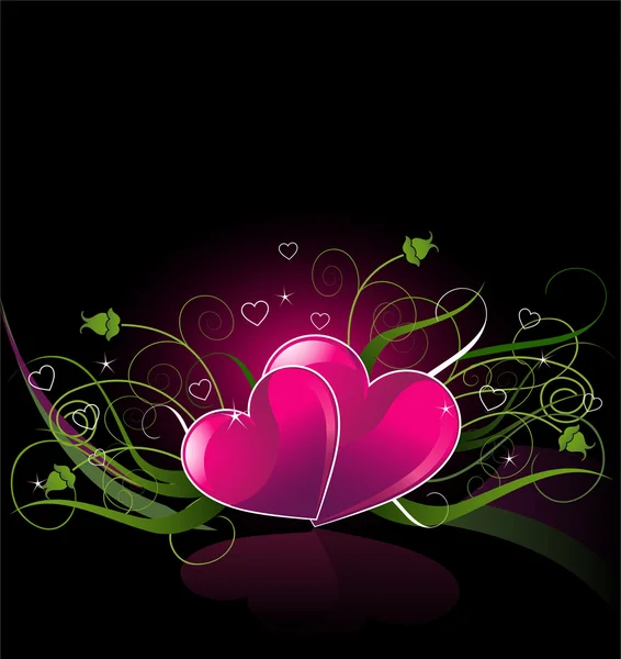 Fond romantique avec des cœurs — Image vectorielle