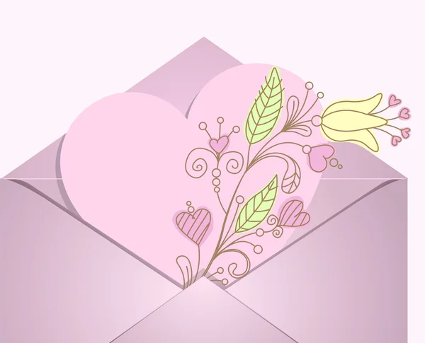 Сердце в конверте — стоковый вектор