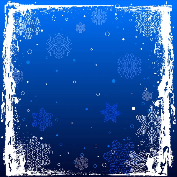 蓝色 grunge 冬天背景 — 图库矢量图片
