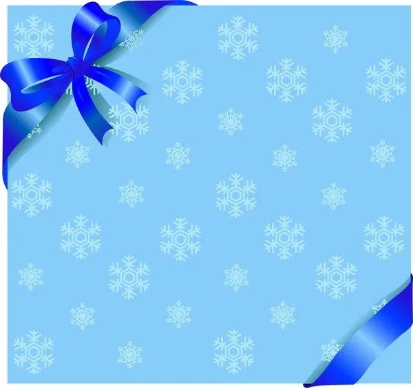 Cinta azul sobre fondo de invierno — Vector de stock