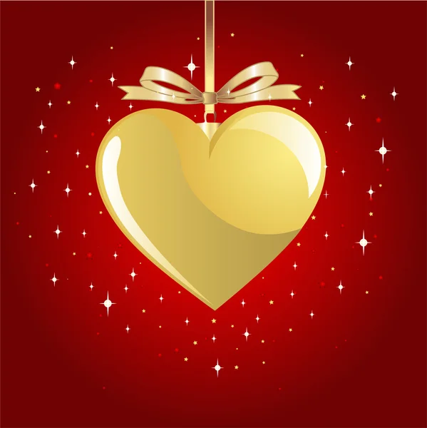 Serce valentine złoto — Wektor stockowy