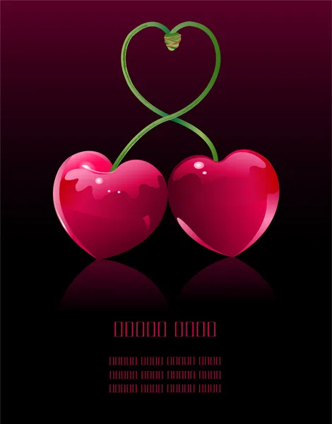Cherry love — Stock Vector