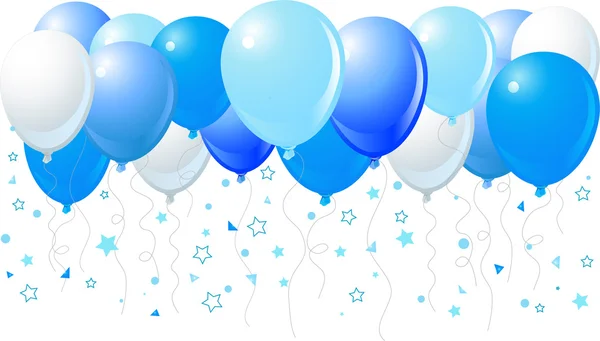 Balões azuis voando — Vetor de Stock