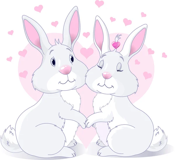 Кролики в любові — стоковий вектор