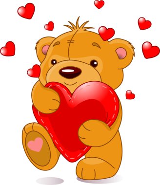 Bear with heart clipart